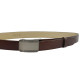 Pánský luxusní kožený společenský opasek s plnou sponou Belts 35-020-A11 tmavě hnědý
