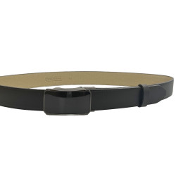 Pánský luxusní kožený společenský opasek s plnou sponou Belts 35-020-A17 černý
