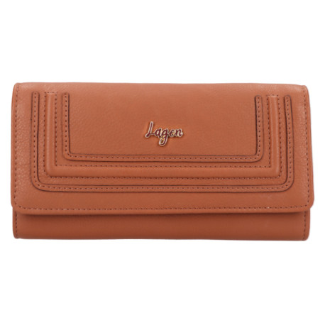 Dámská kožená luxusní peněženka Lagen BLC/5783/323 cognac