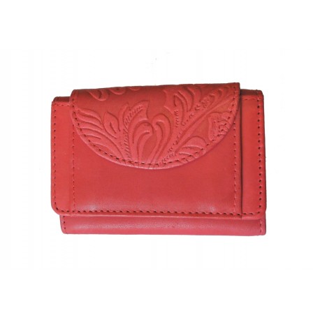 Malá kožená peněženka DD D 919-37 sv.červená (ražba)