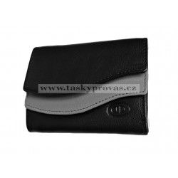 Malá kožená peněženka DD 495-52 černá/šedá