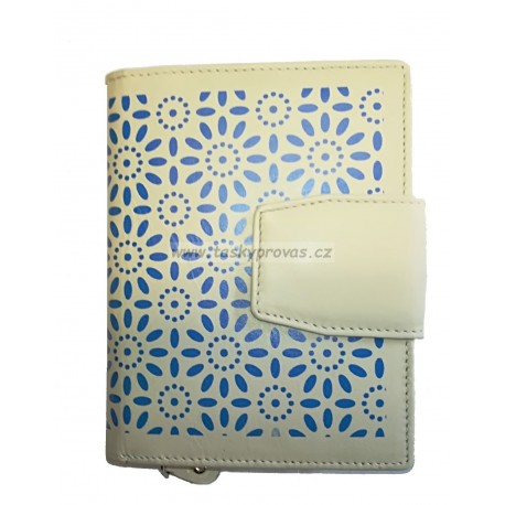 Dámská kožená peněženka DD S 046-17 béžová/modrá