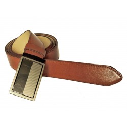 Pánský luxusní kožený společenský opasek s plnou sponou Belts 35-020-A3 hnědý