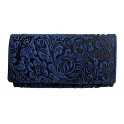 Dámská kožená peněženka Talacko 1257 modrá ražba