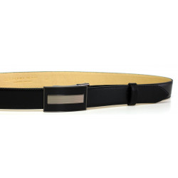 Pánský luxusní kožený společenský opasek s plnou sponou Belts 35-020-A12 černý