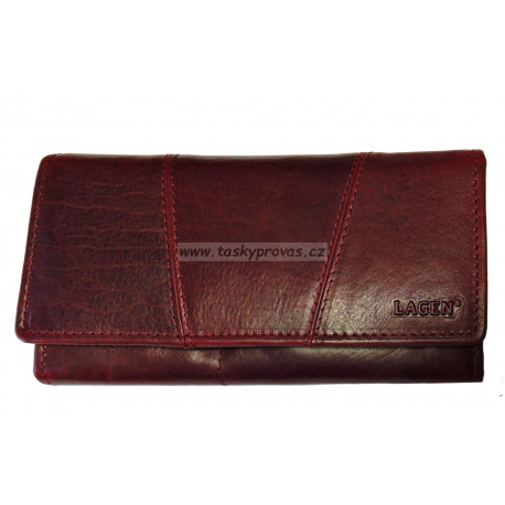 Dámská kožená luxusní peněženka Lagen PWL 388/T w.red