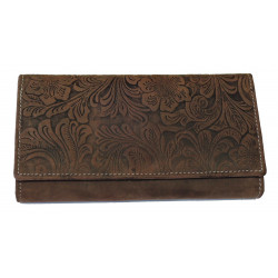 Dámská kožená peněženka DD D 594-33 hnědá (ražba)