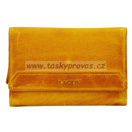 Dámská kožená luxusní peněženka Lagen LG-11/D yellow dark