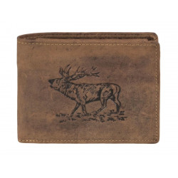 Greenburry pánská kožená peněženka 1701-RS-25 hnědá ražba jelena