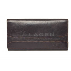 Dámská kožená luxusní peněženka Lagen 2025/T dk.brown