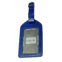 Kožená visačka na zavazadlo DD D 001-99-2 modrá