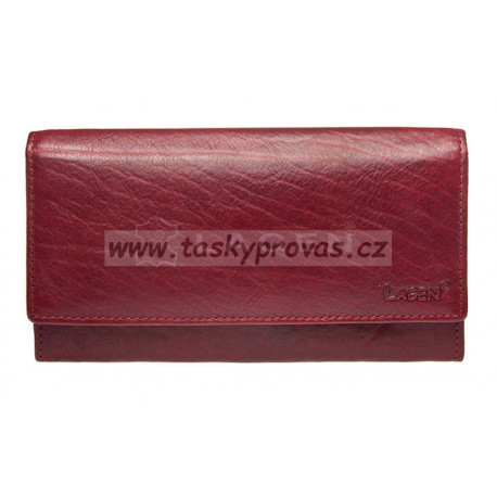 Dámská kožená luxusní peněženka Lagen V-40/T červená