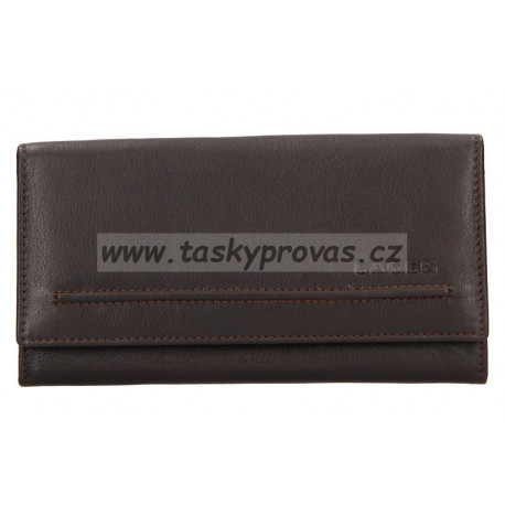 Dámská kožená peněženka Lagen V-25 E tm.hnědá