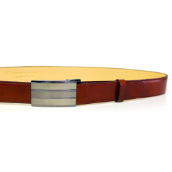 Pánský luxusní kožený společenský opasek s plnou sponou Belts 35-020-A14 hnědý