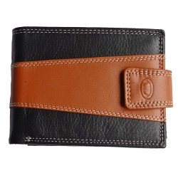 Pánská kožená peněženka DD S-120-03 černá/sv.hnědá