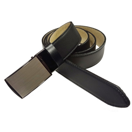 Pánský luxusní kožený společenský opasek s plnou sponou Belts 35-020-A21 černý