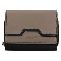 Dámská kožená luxusní peněženka Lagen BLC/5374/422 black/taupe