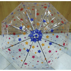 Deštník holový 411 průhledný/hvězdy