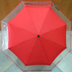 Deštník skládací Falconetti LF-140 červený/průhledný